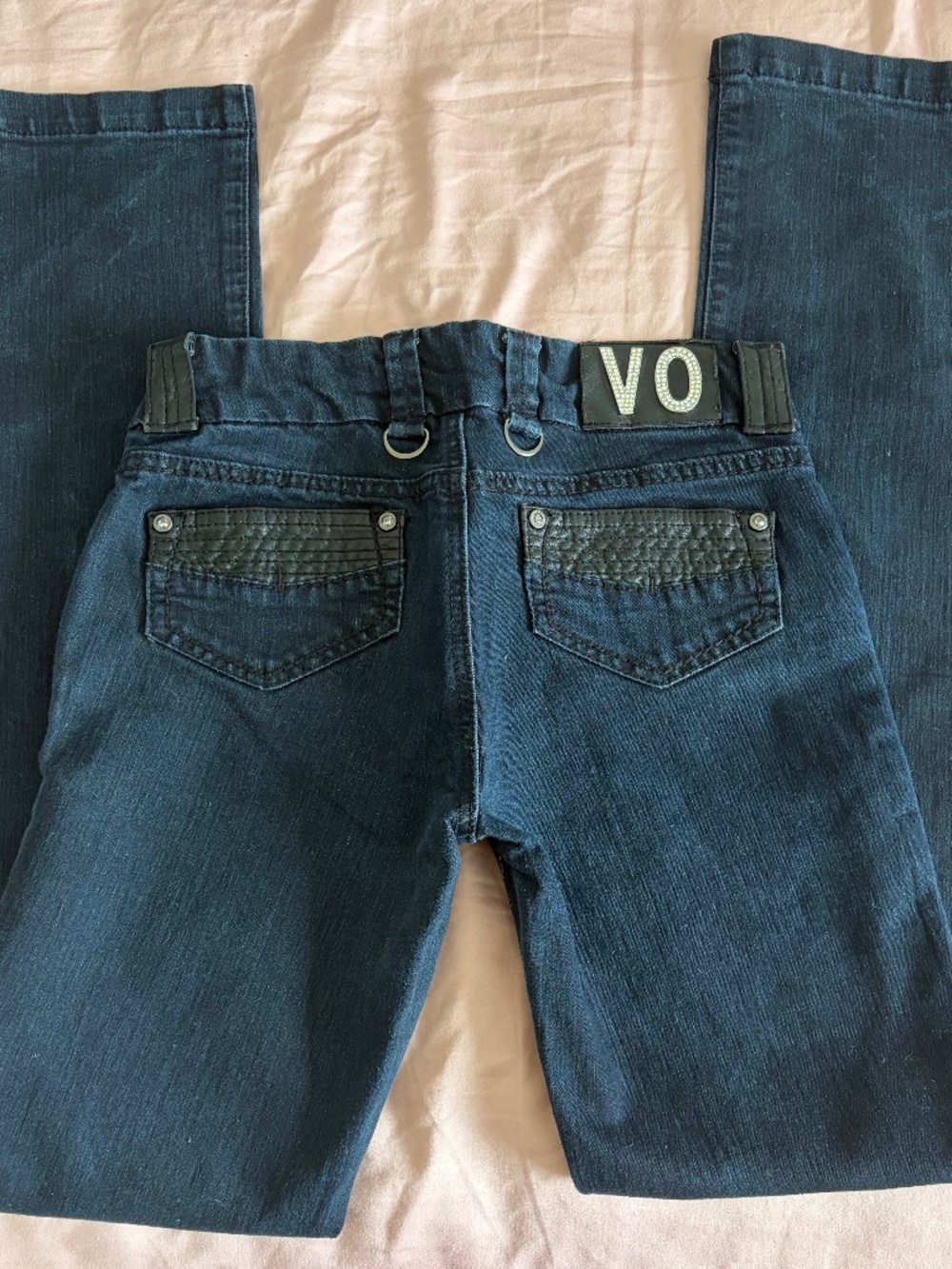 Vintage Y2K "Virgin Only" Dark Wash Embellished Bootcut Jeans